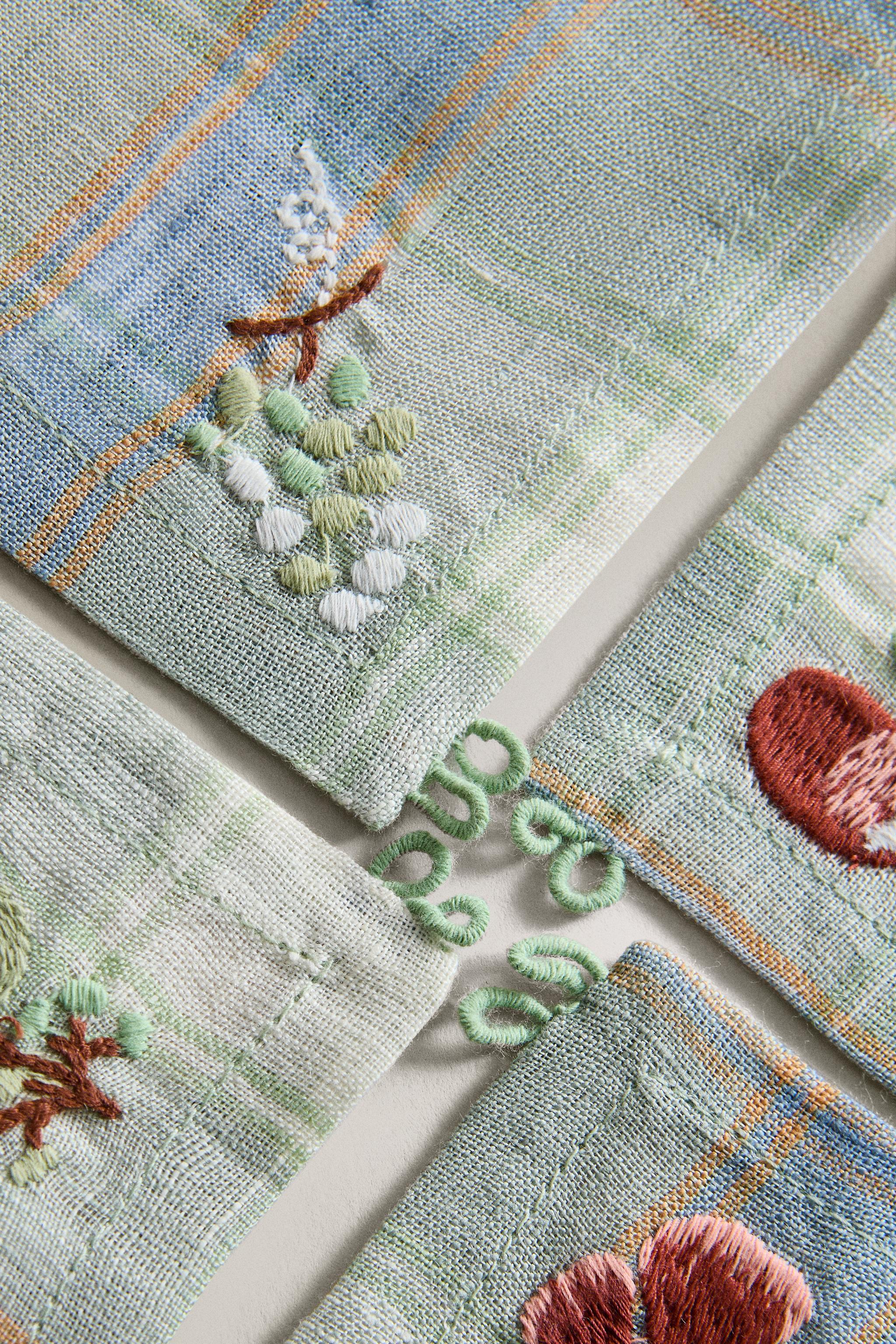 LOT SOUS-VERRE LIN CARRÉS (LOT DE 4)